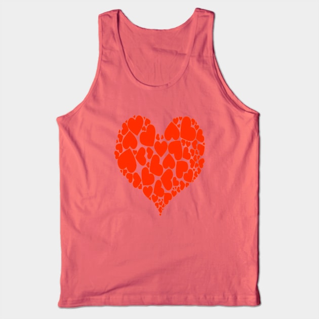 A Heart Full Of Love Red Pattern Tank Top by taiche